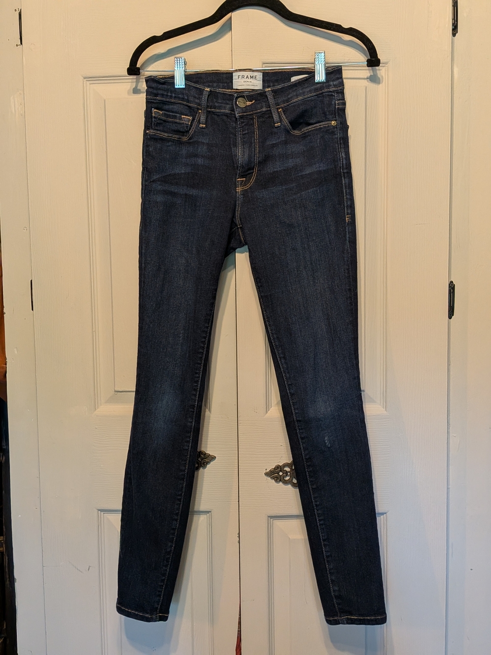 Frame Denim Dark Blue Mid-Rise Skinny Jeans Size 27